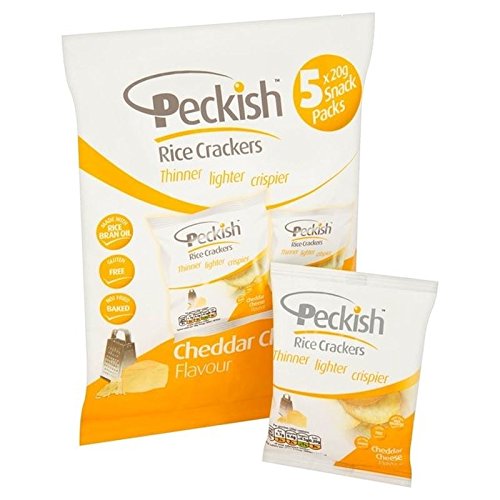 Peckish Cheese Rice Crackers 20g x 5 per pack Pack of 6 Grocery & Gourmet Food