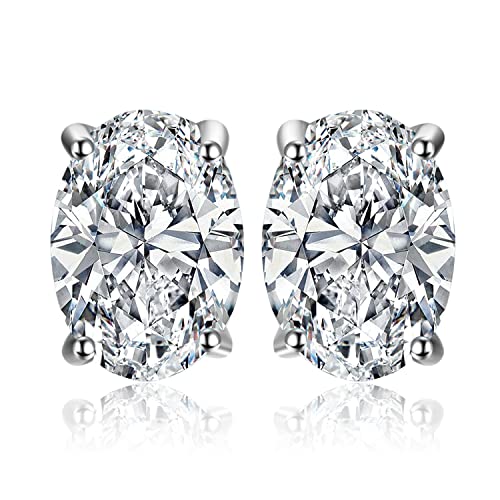 Jewelrypalace Pendientes Mujer Plata 2ct Moissanita Ovalada, Solitario Pendientes De Tuerca Con Piedras, Pendientes Pequeños Mujer Diamante Simulado, Pendientes Niña Clásicos Conjunto Joyas Para Novia Jewelrypalace Pendientes Mujer Plata 2ct Moissanita Ovalada, Solitario Pendientes De Tuerca Con Piedras, Pendientes Pequeños Mujer Diamante Simulado, Pendientes Niña Clásicos Conjunto Joyas Para Novia