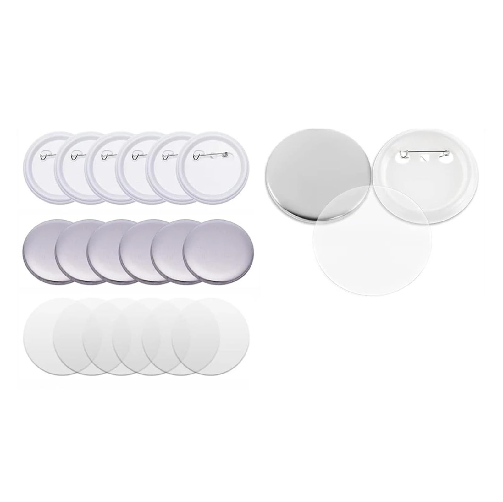 100 szt. części do maszyn przypinek, 25-75 mm materiały ​​produkcji, zestaw pustych guzików DIY Wszechstronność dla rzemiosła