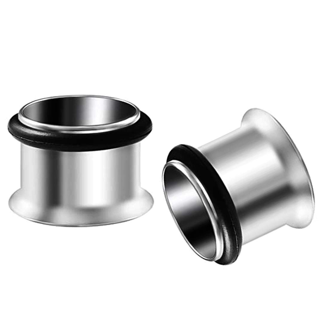 HEKEUORHEKEUOR Ear Tunnels Stretching Kit Stainless Steel Gauge Plugs Set  Single Flared Stretching Kit 00g 7/16 1/2 9/16 5/8 3/4 7/8 Inch