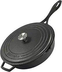 Frigideira de Ferro Fundido Cabo 28 Cm de Ferro Com Tampa Santana