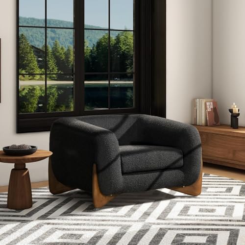 Image of Classic 3+1= 4 Seater with Footrest Seater Sofa Set Luxury Chesterfield Modern Fahionalable Sleeper Sofa for Living Room, Dining Room, (3+1+Ottoman Black Sofa Set Boucle Fabric)