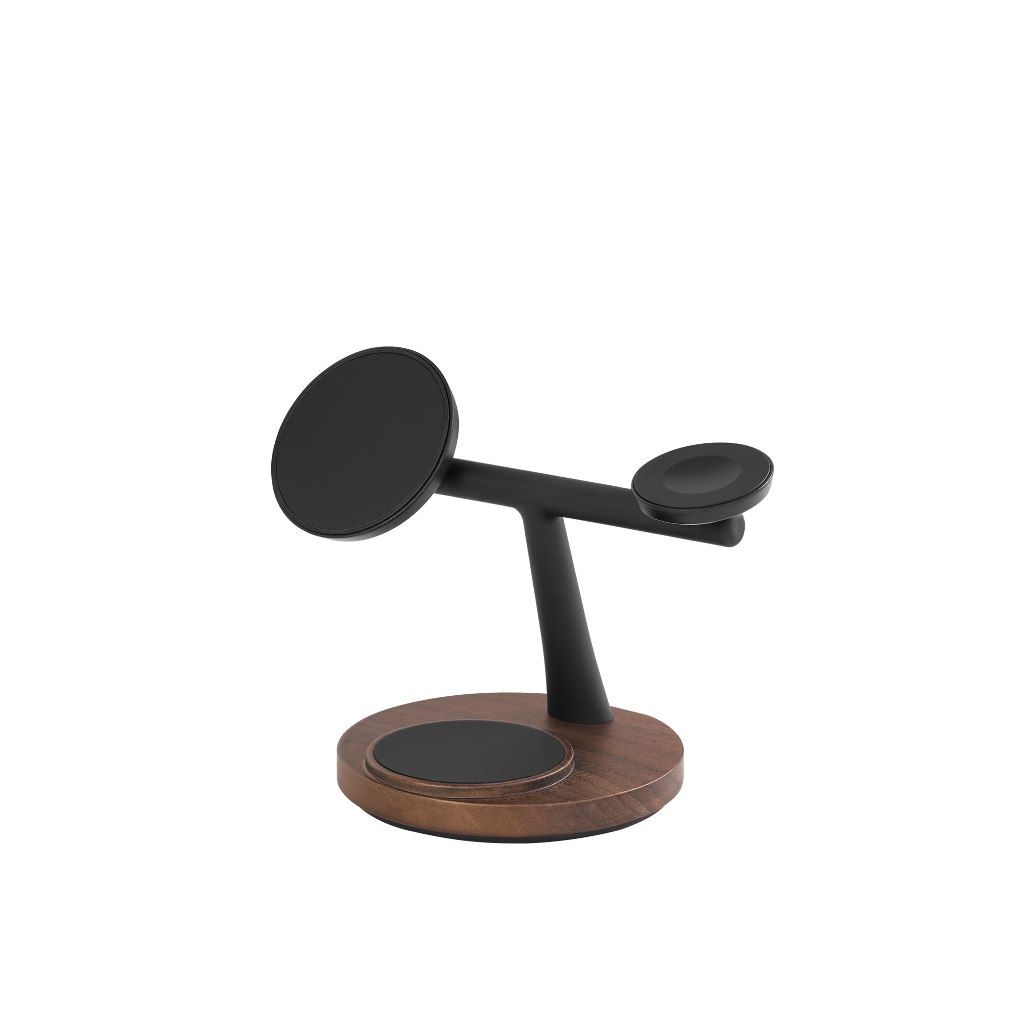 ZenStand Wireless Charging Station, 3 in 1 Charger, Genuine Wood Design, Compatible with MagSafe, Compatible with Apple Watch, Desk Accessory, 15W, Charger Station, Power Adapter/Cable Not Included