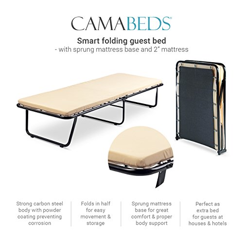 Image of Single Size Metal Folding Bed (Fabric - Black)