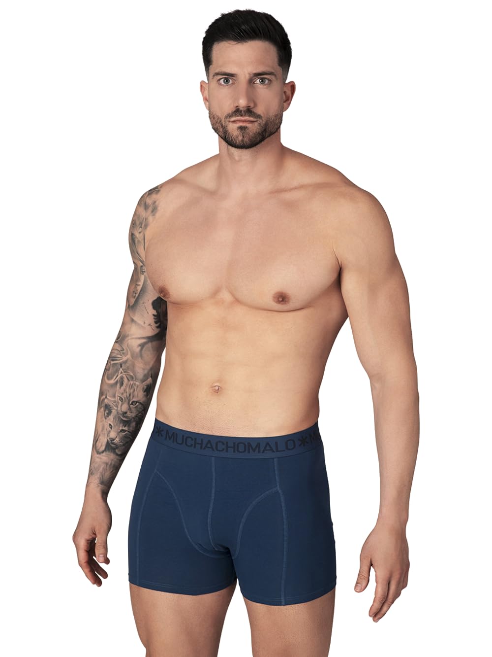 Muchachomalo Calzoncillos para Hombre, Ropa Interior Lisa de Algodón para Hombre, Pack de 7 Unidades, Bóxers Lisos de Corte Clásico con Cintura Elástica