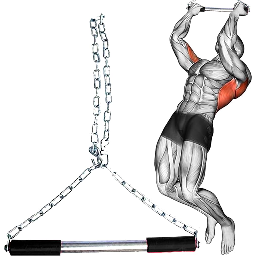 KAPY Height Increase Pull Up Bar For Chinups Hanging Rod For Home and Gym Use For Men Kids Boys Adults Fitted With Heavy Duty Chain Sangal Multicolor-image-25