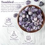 Crocon 1LB amethyst Tumbled crystals and healing stones Kit for Reiki Healing Crystal purple Polished tumble stones Chakra Balancing meditation Reiki Gifts women men DIY Home Decor Size : 20-25 mm - Image 3