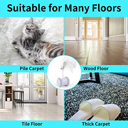 GANCHUN Interactive Robotic Cat Toys, Automatic Rotating Cat Toy with Colorful LED Lights USB Rechargeable Electronic Ball Cat Toy for Pets Kitten Kitty