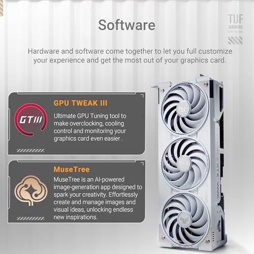 Image of ASUS TUF Gaming GeForce RTX 5070 Ti 16GB GDDR7 White OC Edition Gaming Graphics Card (PCIe 5.0, HDMI /DP 2.1, 3.125 slot, military grade components, protective PCB coating, axial tech fans)