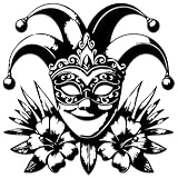 Jester Carnival Mask Metal Wall Art WallArt Decor Metal Outdoor Decor Metal Signs Gothic Middle Ages Artwork Whimsical Trendy Wall Decoration for Bar (Black,12 Inches)