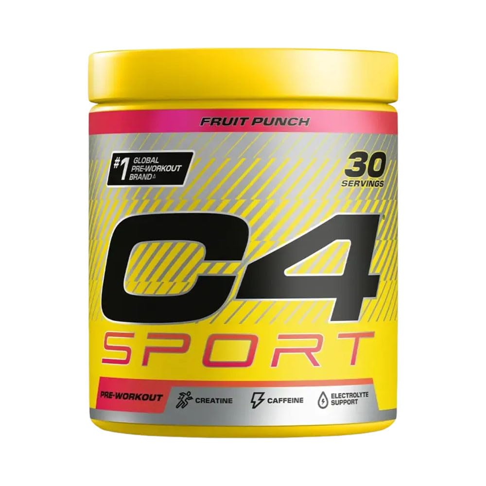 C4 Sport Pre Workout Powder Fruit Punch 30 Servings | Zero Sugar Pre Workout with Creatine Monohydrate 3.409g, Beta Alanine 1g, L Citrulline 0.55g, Caffeine 135g | Informed Sport Certified