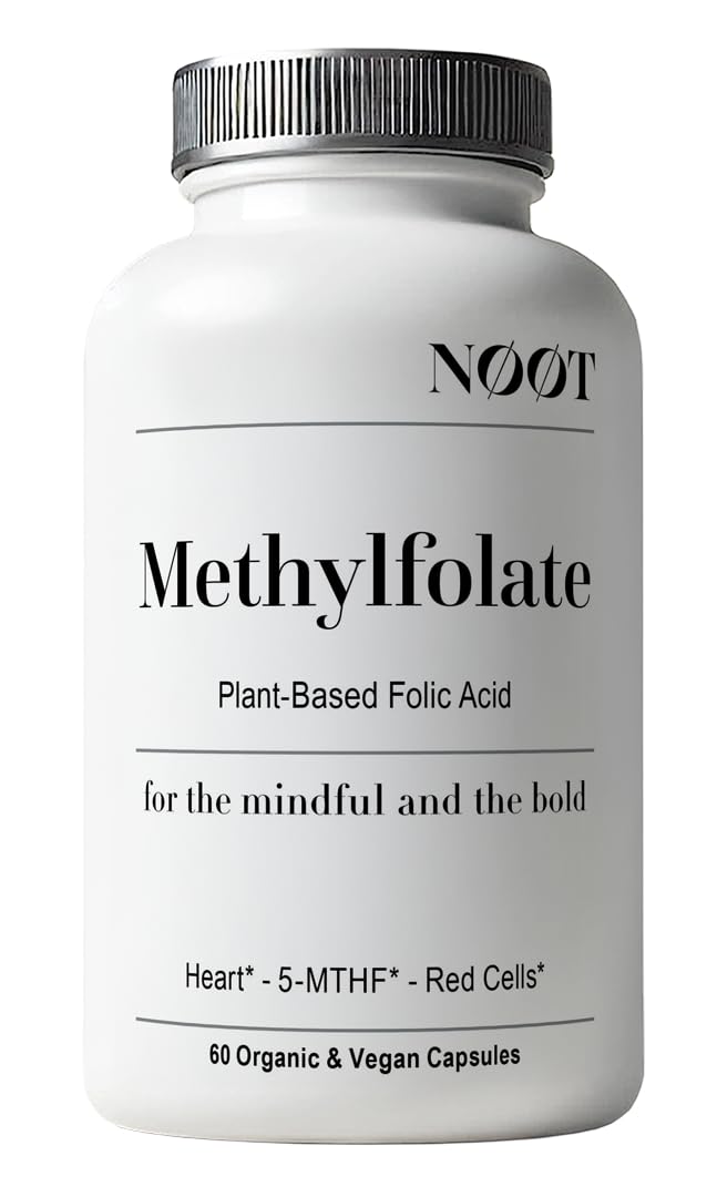 NOOT Organic Methylfolate 1000 mcg DFE, Plant-Sourced Folate with Naturally Occurring 5-MTHF Essential for Energy, Mood, Red Blood Cell Formation & Prenatal Readiness for Women & Men - 60 Capsules