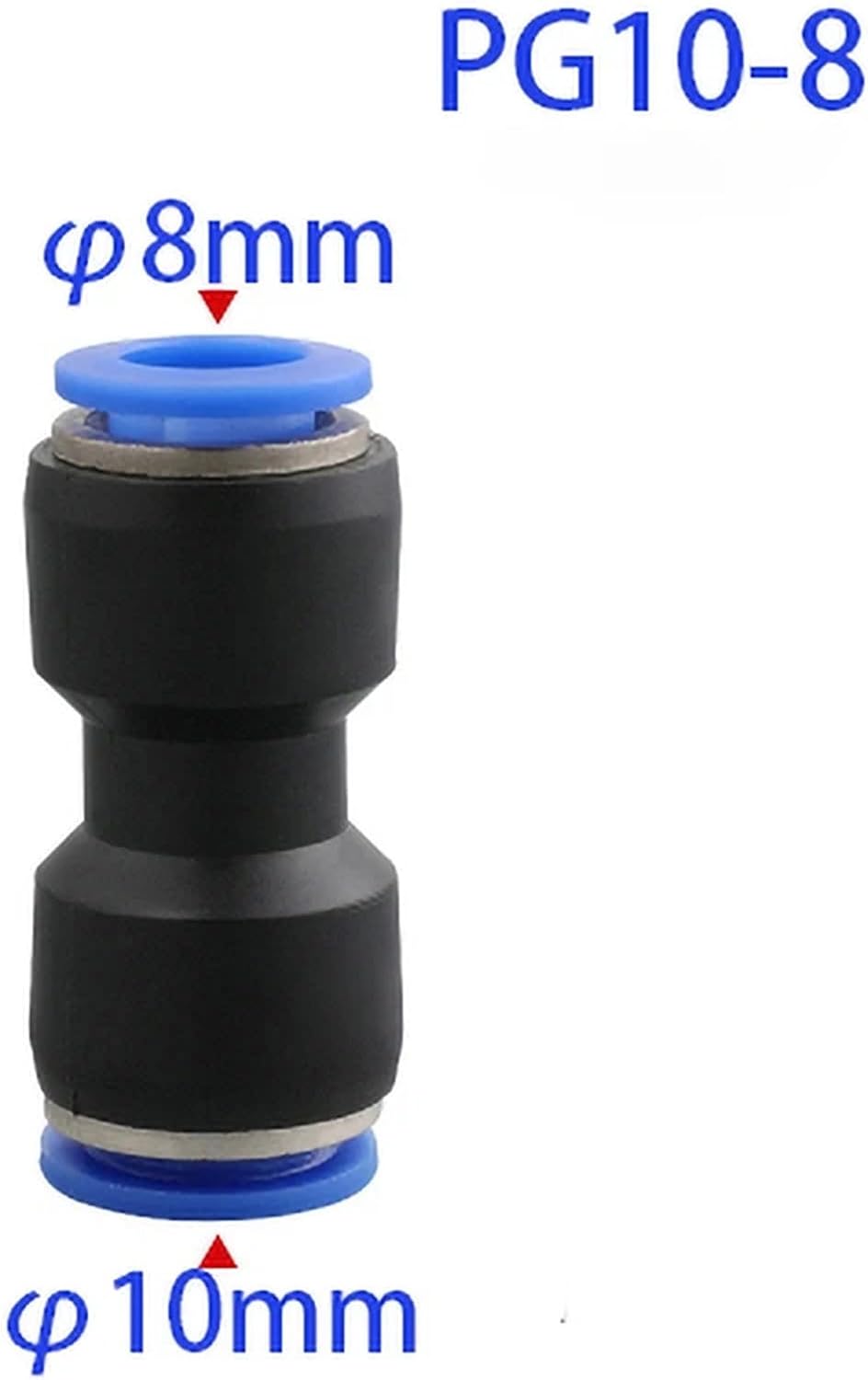 Pneumatic Fitting Plastic Connector PU 4mm 6mm 8mm 10mm Water Hose Tube Straight Connection 1Pcs(PG 10-8mm)