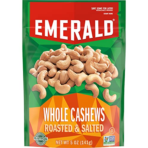 Emerald Nuts, Whole Cashews Roasted & Salted, 5 Oz Resealable Bag #TOP2