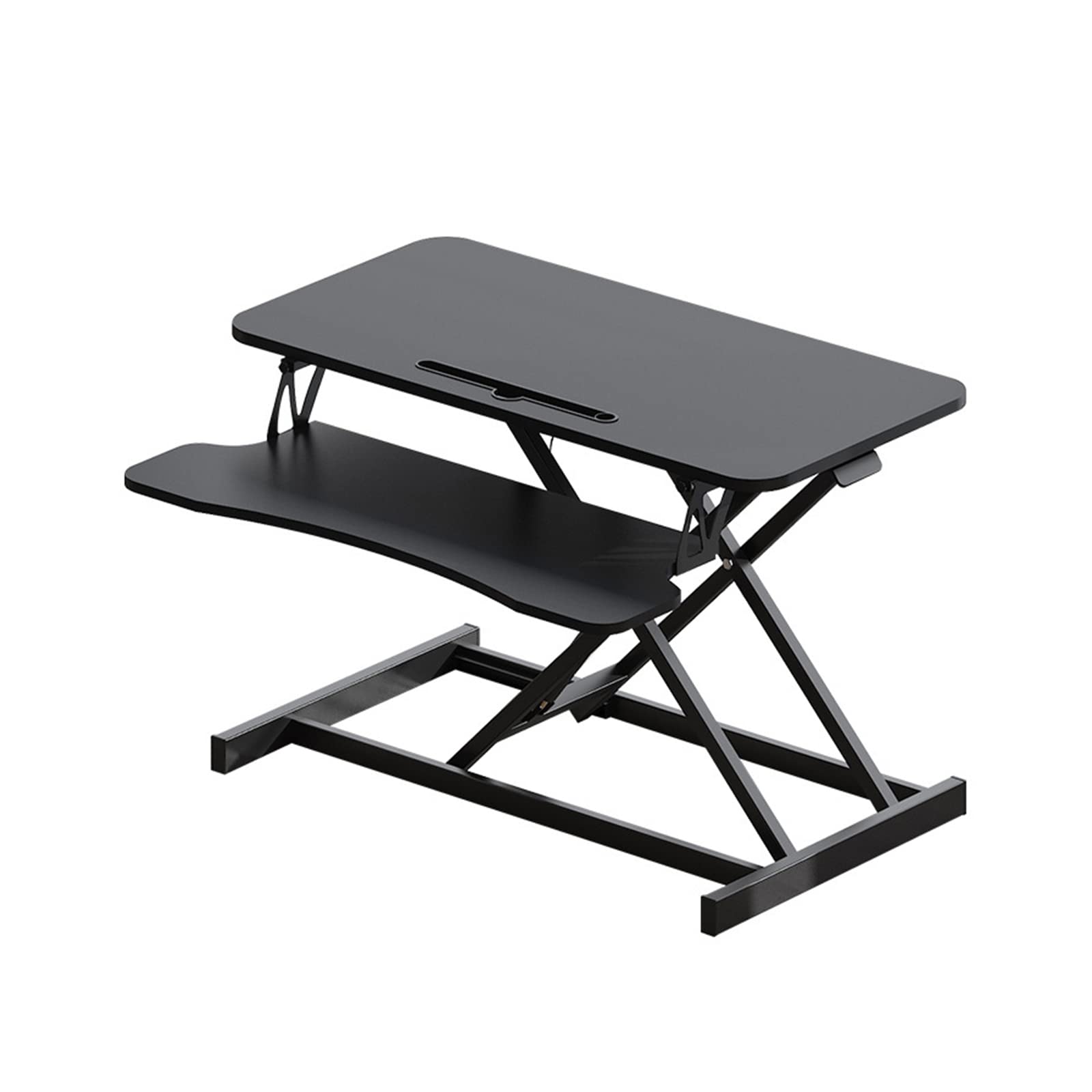 OMIRA Quick Sit to Stand Desktop Gas Spring Riser (Max Height:50cm), 38cm Height Adjustable Standing Desk Converter for Dual Computer Monitors & Laptop Workstation, Perfect Home Office