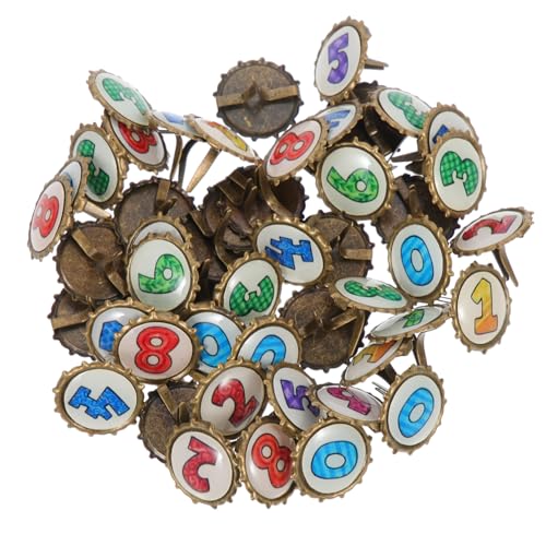 DOITOOL 100pcs Two-Leg Accessories Round Brads for Crafts Metal Paper Fasteners Brad Paper Fasteners DIY Decorative Elements