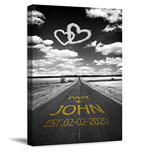 Journey Begins Black and White Personalized Photo or Canvas Prints