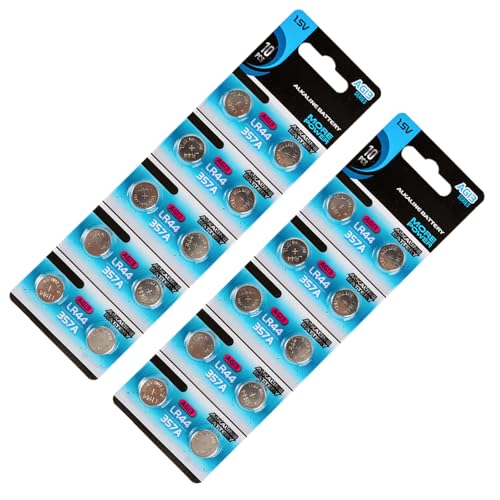 Qsvbeeqj 10/20 pilas alcalinas AG13 LR44 de botón de 1,55 V, adecuadas para pequeños electrodomésticos y juguetes