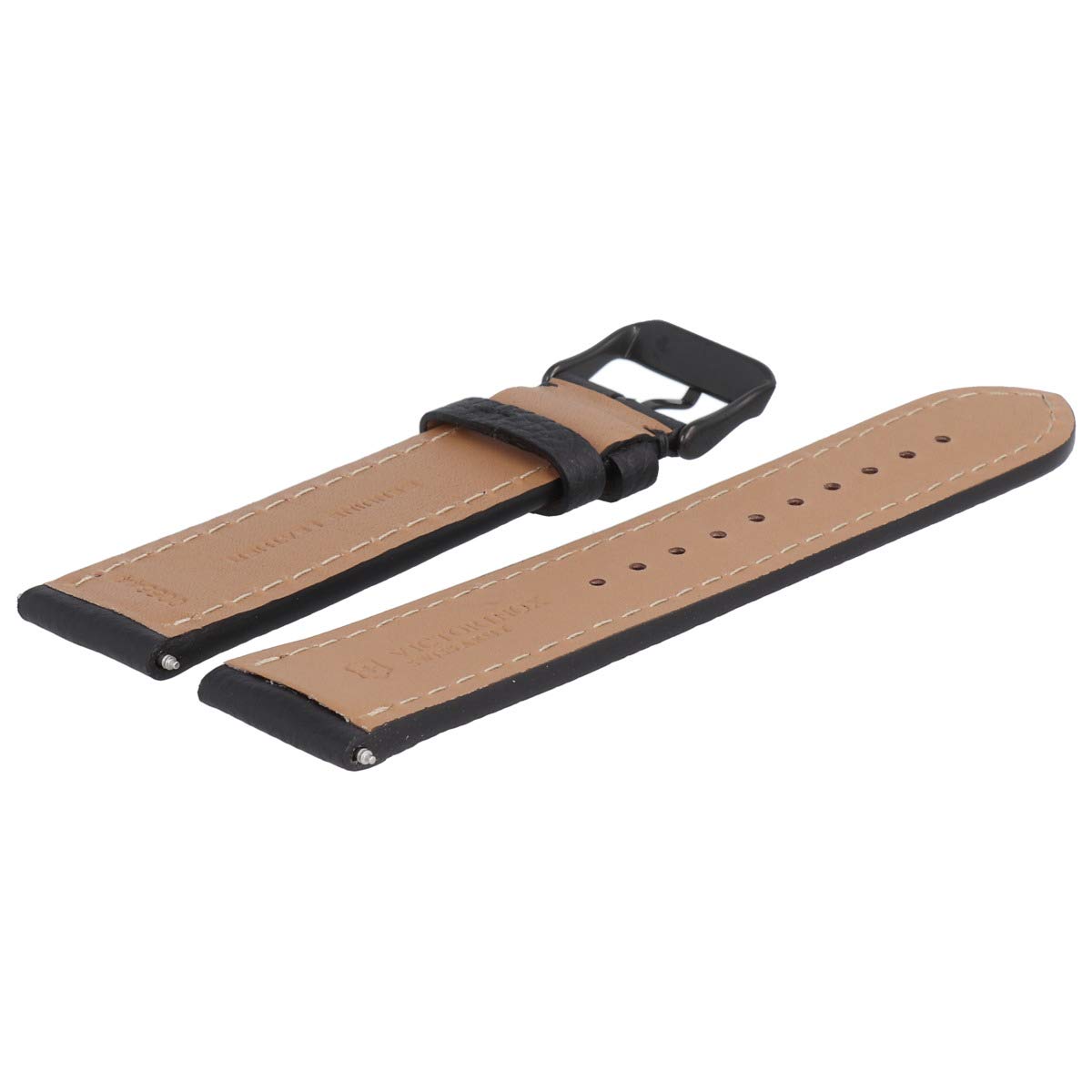 Victorinox Uhrenarmband 22mm Leder Schwarz Struktur - 005544