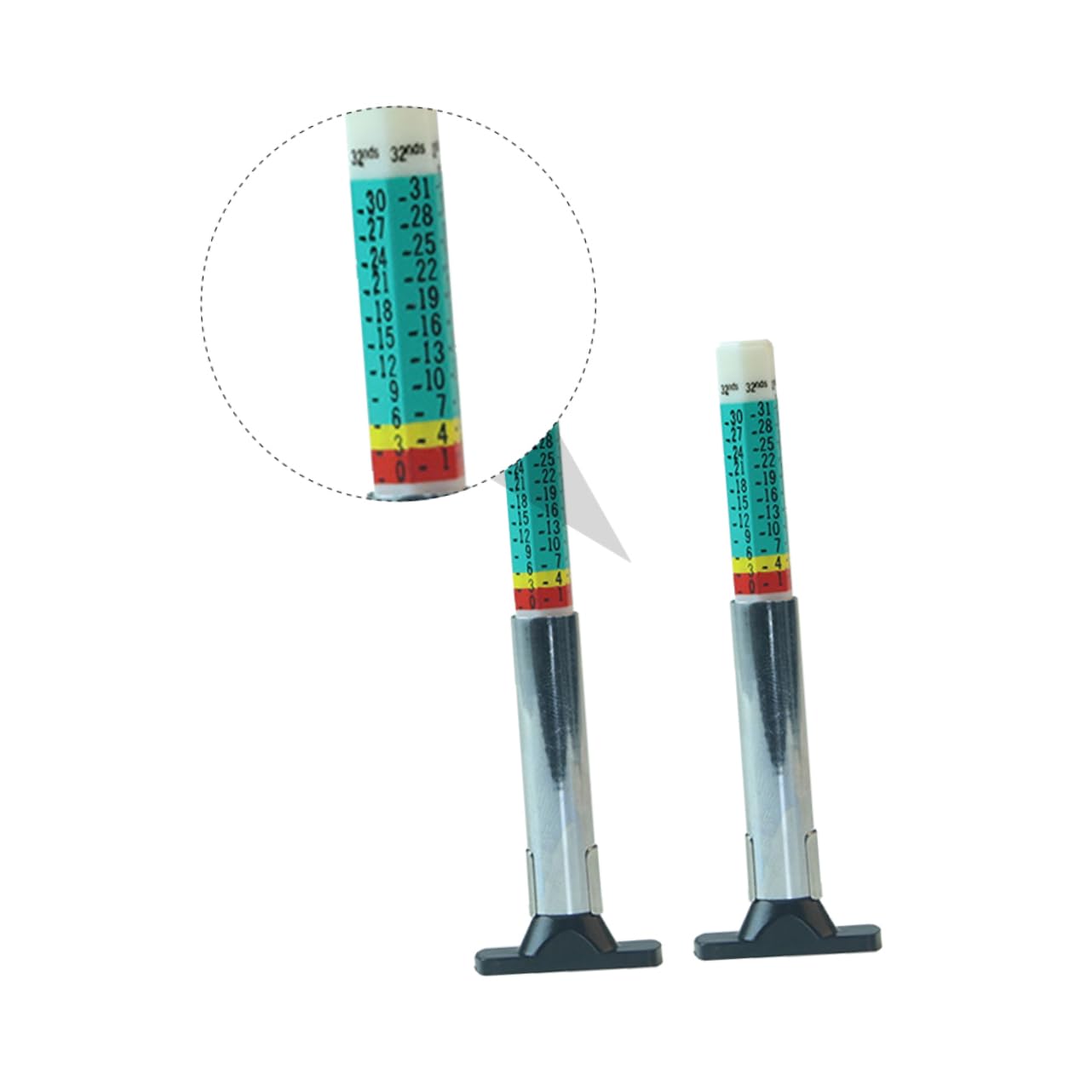 CHILDWEET Universal Tire Tread Depth Gauge 2pcs Set Car Depth Ruler Tester Automotive Gauge for Car Tires