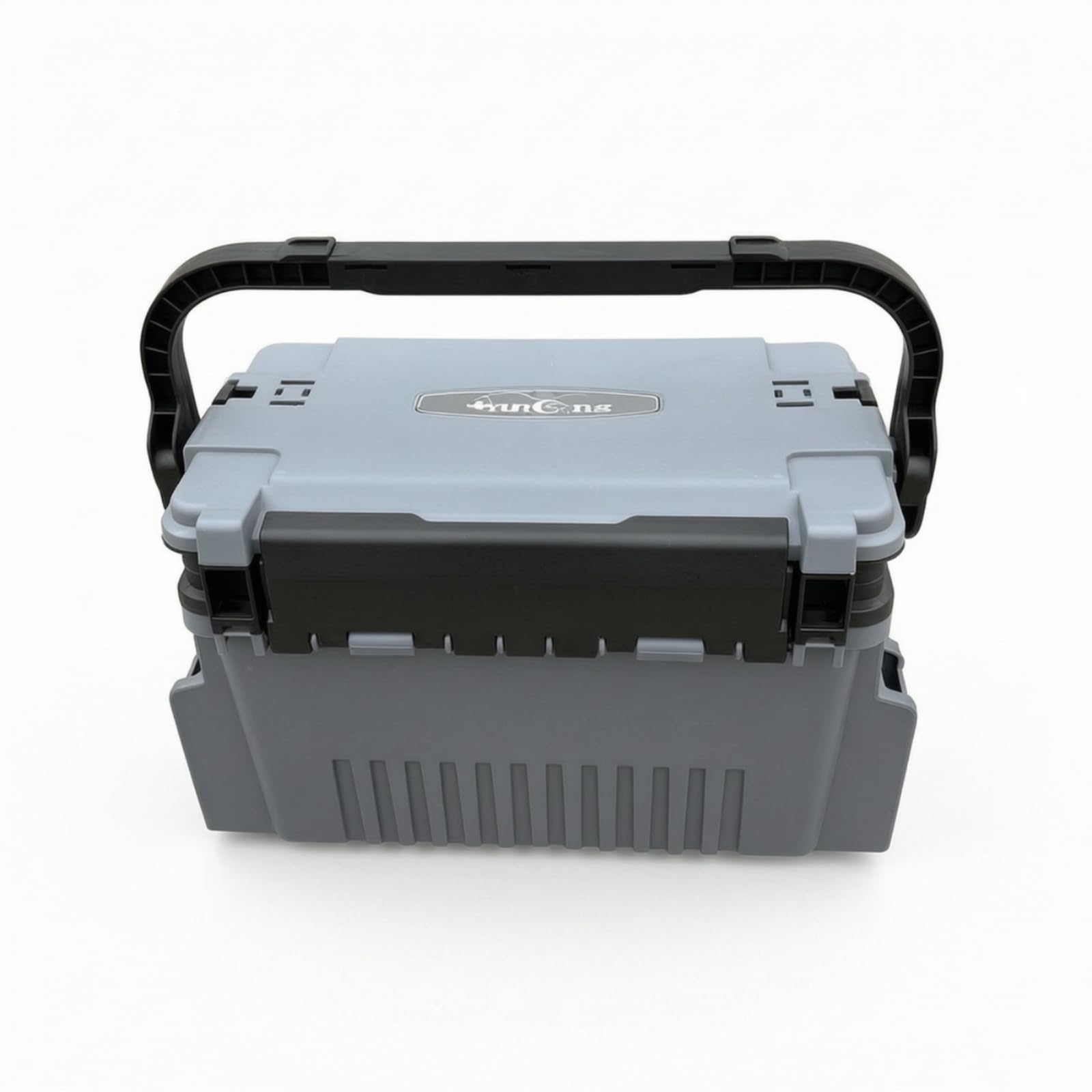 Caja Pesca con Compartimentos Estuche Aparejos con Asa Multifunción para Pescadores, Gris, Grande