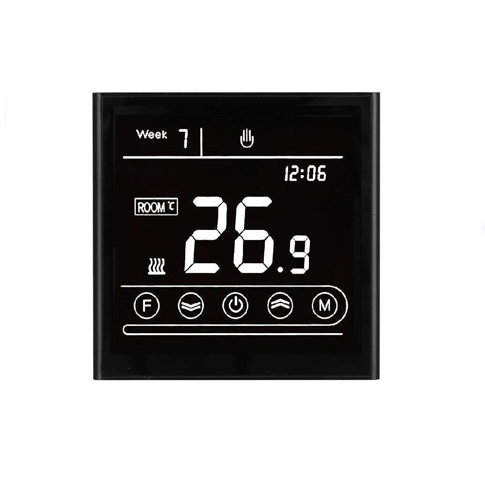 Termometro da interno igrometro digitale TUYA Riscaldamento elettrico Smart WiFi Termostato Riscaldamento Termostato Touch Screen App Mobile Controller Con display LCD(Noir)