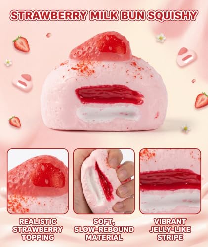 Image of 2Pcs Cheese Squishy, Taba Squishy, Dumpling Squishy-Stretchy Food-Shaped Sensory (pink3)