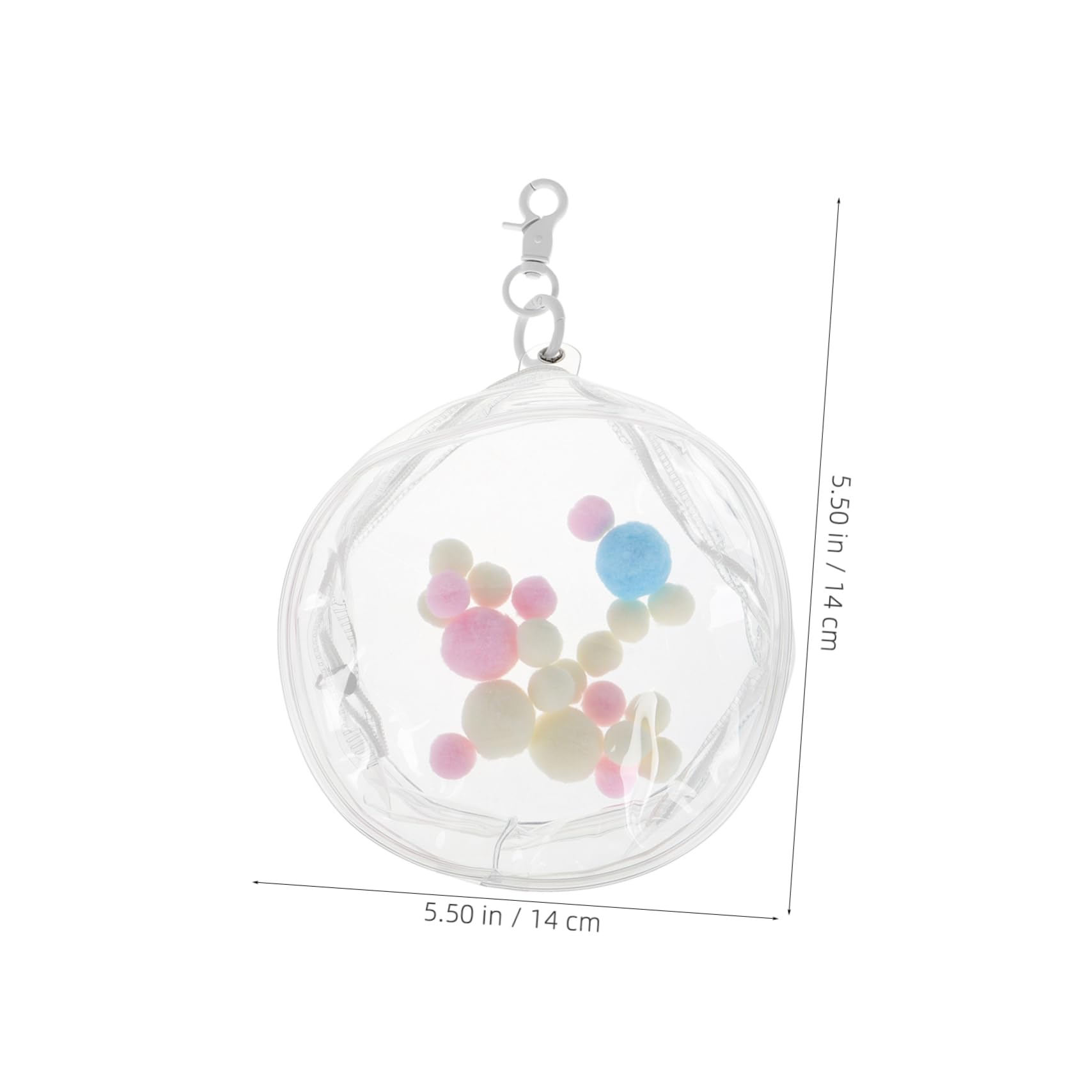 QUMIIRITY Portable Clear Figure Display Bag with Keychain Mini Transparent Storage Pouch for Dolls and Figures Travel Protection and Backpack Accessory Versatile Use as Bag Charm