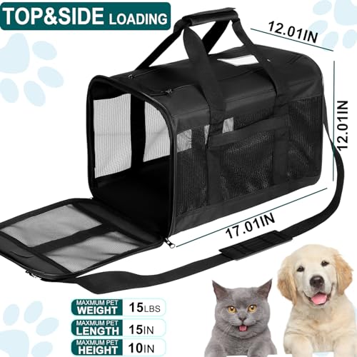 Cat-Dog-Pet-Carrier-for-Small-Medium-Cats-Puppies-up-to-15-LbsTSA-Airline-Approved-Carrier-Soft-SidedComfortableConvenientProtable-and-Breathable-Pet-Travel-Carrier-Removable-Fleece-Pad