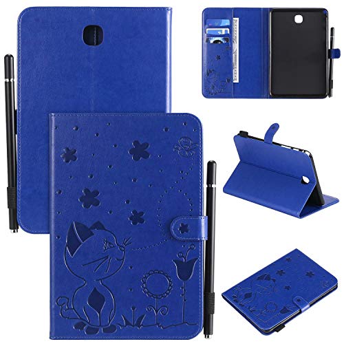 Smart Hülle für Samsung Galaxy Tab A SM-T350 {8"},Pu Leder Katze Biene Schutzhülle Case Cover mit Auto Schlaf/Wach Ständer Stift Halter