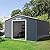 Goplus Storage Shed, Metal 11’ X 10’ Outdoor Building Organizer with 4 Vents & Double Sliding Door for Garden Backyard Farm (11'X10')