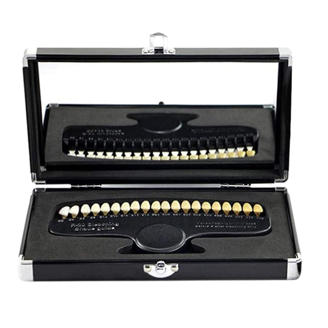 Outils de dentiste, guide de teinte dentaire à 20 couleurs Guide de teinte dentaire avec miroir dentaire de la teinte outils dentiste pour le suivi du dentiste