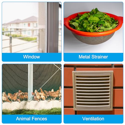 PATIKIL 40L x 10W Drahtgeflecht, 80 Mesh 316L Edelstahl Lüftungsfiltergitter für Fenster Sicherheitslüftungsabdeckung Filtration Tierzaun