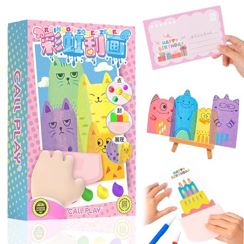 Kit scratch art arc-en-ciel DIY avec carnet de peinture magique à points