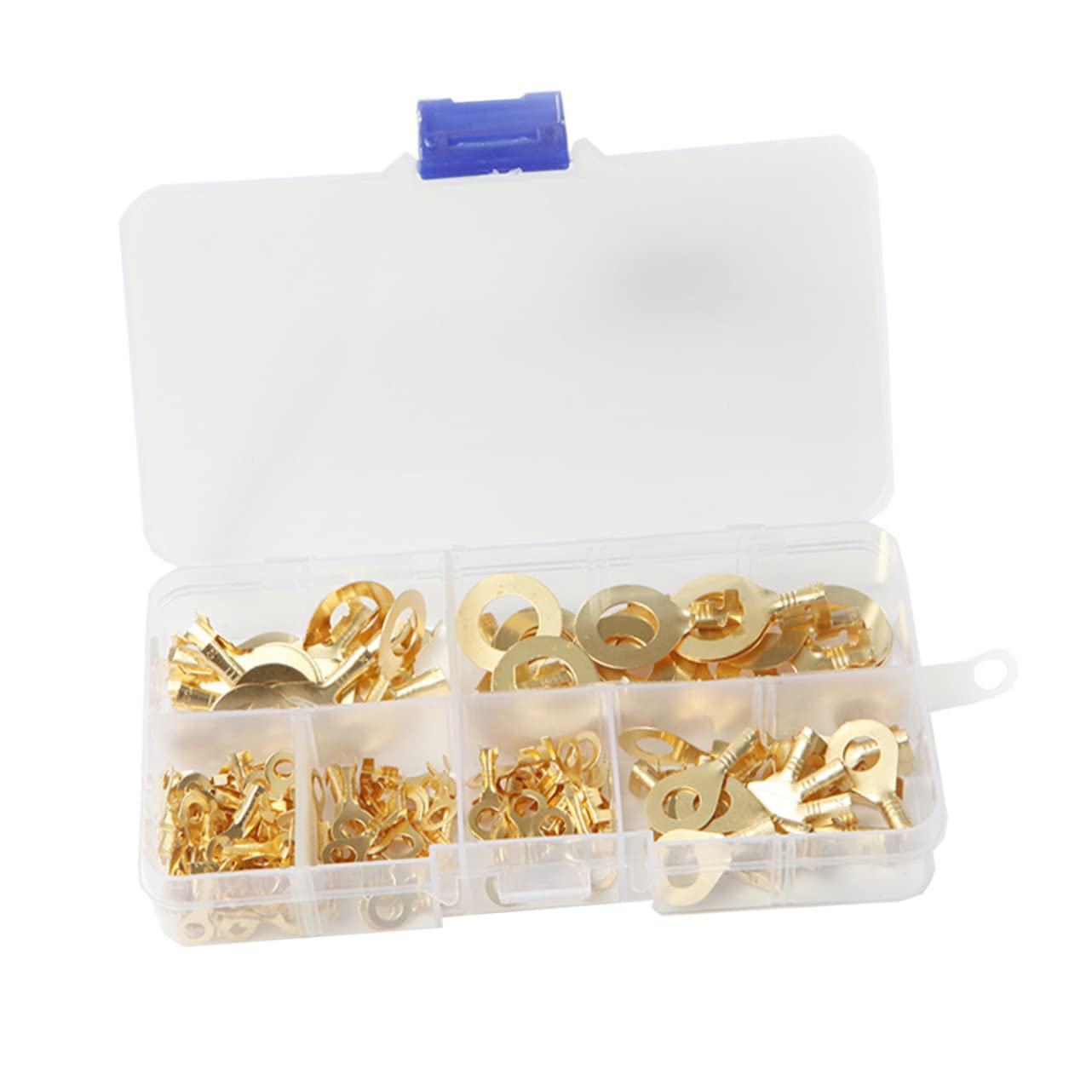 PLAFOPE150pcs Copper Ring Terminal Crimp Connectors Cable Connector Cable Lug Connector Ring Lugs Terminal Tubular Ring Solid Wire Connector Wire Terminal Cable Eyelet Crimp Brass