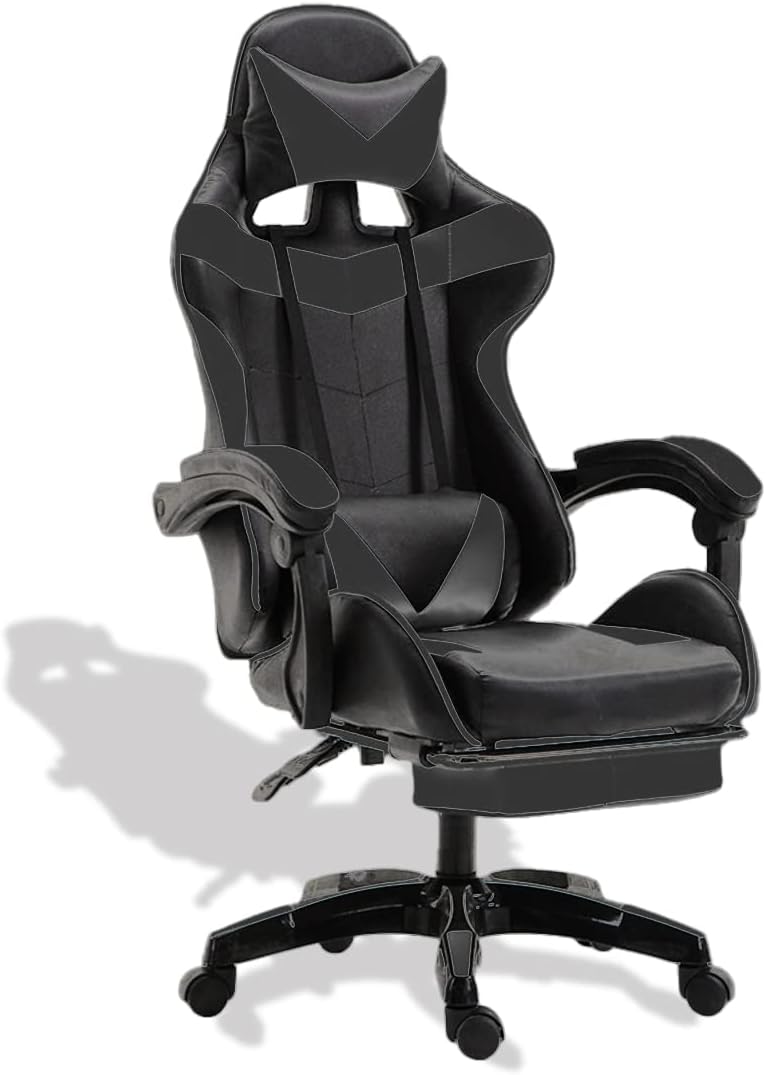 【BestEights】ゲーミングチェア オフィスチェア デスクチェア ゲーム用チェア オットマン付き