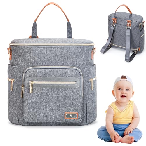 Homlynn Skötväska, ryggsäck, blöjbyte, ryggsäck blöjväska, stor blöjryggsäck multifunktionell babyväska för mamma och...