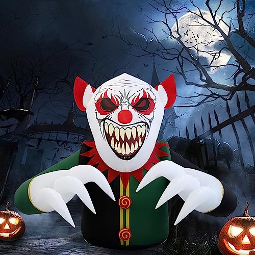 Aufblasbarer Halloween-Clown mit LEDs, 2,3 m