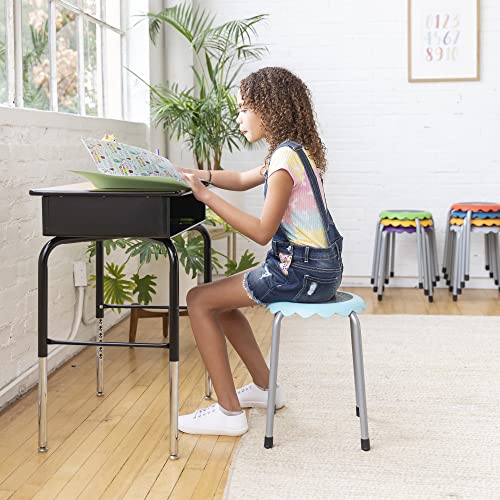 Image of ECR4Kids Daisy Stackable Stool with Glides Seating Set, Flexible Seating, Assorted, 8-Piece