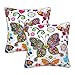 KTQUZCLF Wiosenna kwiatowa poszewka na poduszkę w kształcie motyla 45 cm x 45 cm opakowanie 2 poszewki na poduszki, kwadratowe poszewki na poduszki do salonu na sofę do sypialni