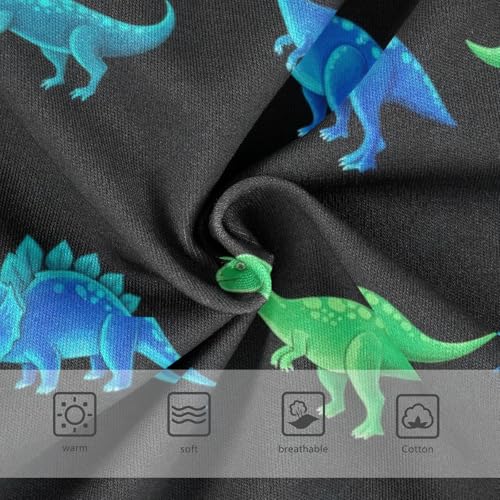 CHIFIGNO Boys' Cotton Briefs Soft Underwear Printed Underwear Briefs for Little Boy, Blue Green Neon Dinosaurs Black3