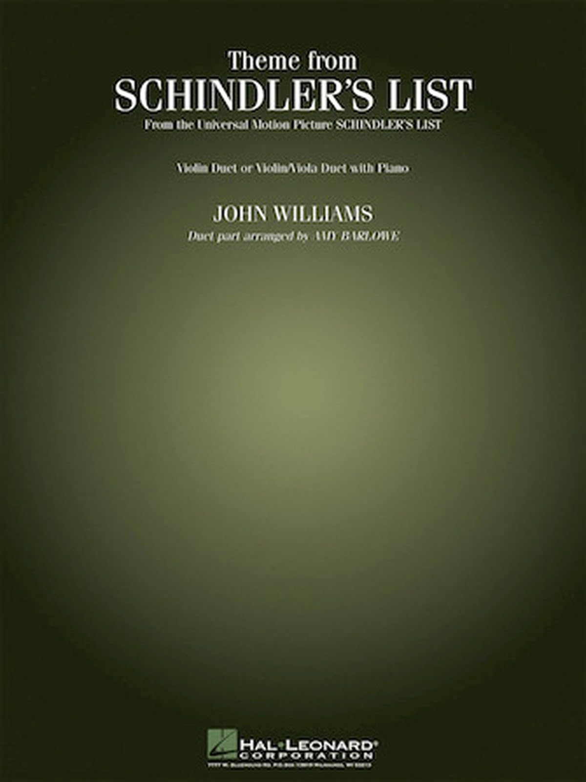 Theme from Schindlers List PAPERBACK 9781423469933