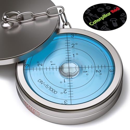 Dosenlibelle Mit schützendem Metalldeckel- Große Metall-Wasserwaage mit Luftblase, Flüssigkeit, Gradangabe, Boden-Wasserwaage - Metallgehäuse, Bullseye, Blau/Silber