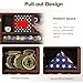 Challenge Coin Display Case, Military Coin Holder Display with American Flag Design & Hidden Storage Compartment, Wooden Challenge Coin Wall Display for 46 Coins, Coin Holder for Collectors-Brown