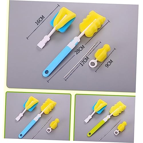 DEARMAMY 4Piezas Limpieza para Biberones con Esponja Suave Mango Ergonómico para Partes Pequeñas y Accesorios Limpieza Efectiva Rayones Color Aleatorio