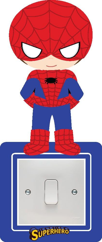 Childrens Superhero Light Switch Surround Art Vinyl Wall Stickers Childrens Bedroom