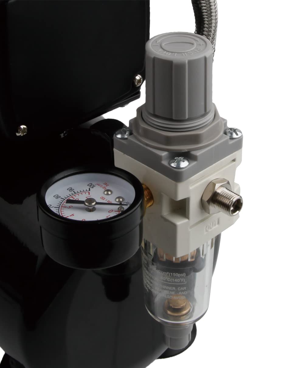 Compresor de aerógrafo de lujo Airgoo AG-426 con ventilador de refrigeración Super Power y tanque de aire para pulverización con aerógrafo