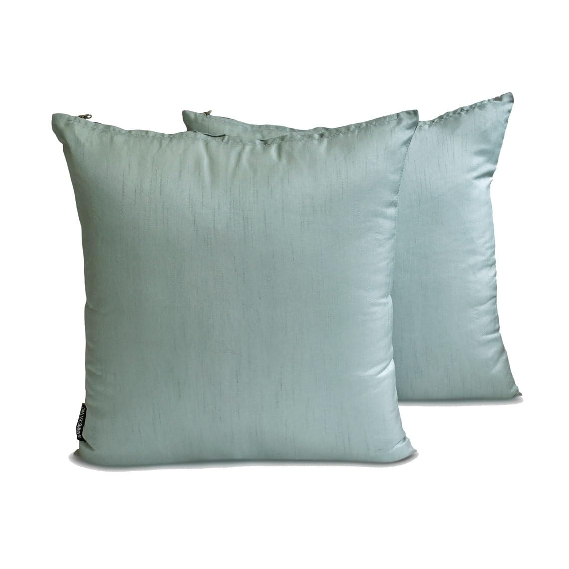 The HomeCentric Dusky Blue Art Silk Lumbar Cushion Covers 35x65 cm, Pack of 2 Solid Plain Luxury Accent Cushion Cover for Sofa, Couch, Bed, Living Room, Bedroom & Modern Home Décor - Dusky Blue