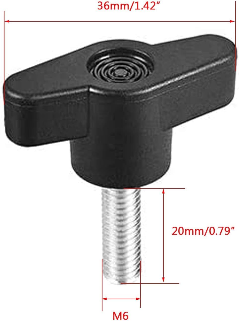 TOP-VIGOR M6 x 20mm Handle Knobs Clamping T-Shape, 10Pcs Handle Gripandles Screw Knob for Machine Tools, 10Pcs*M6 x 20mm - Image 2