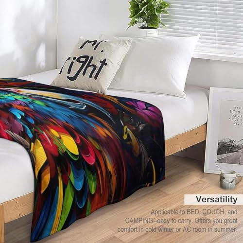 Couverture perroquet en flannel douce 100x130 cm pour lit et canapé
